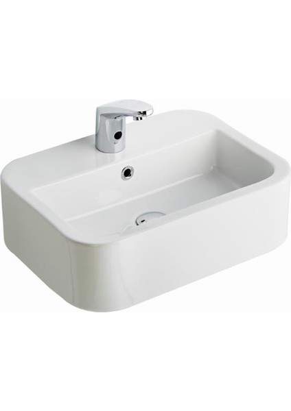 Aqua Tezgah Üstü Oval Dikdörtgen Lavabo 56CM