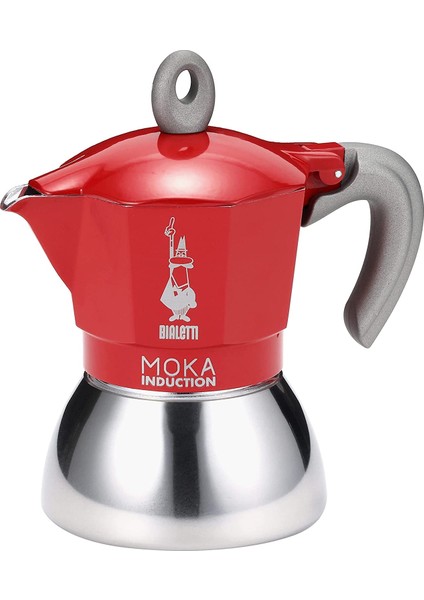 Indüksiyon Mokapot Kırmızı (4 Cup)