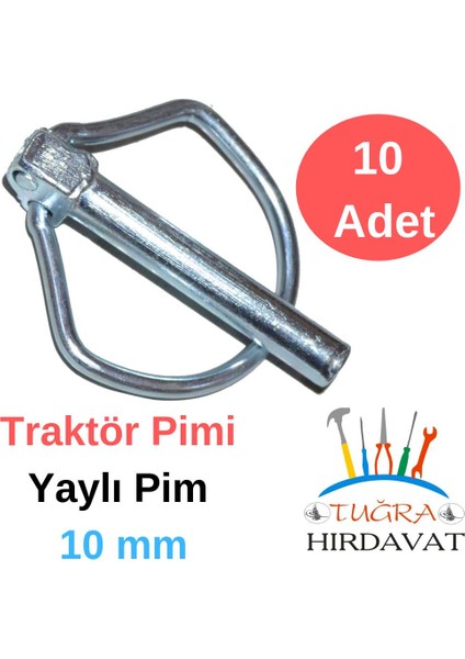 Yaylı Pim 10 mm Traktör Pimi 10 mm 10 Adet