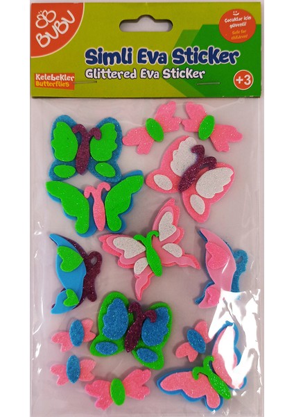 Simli Eva Sticker Kelebekler STS021(ST0079)