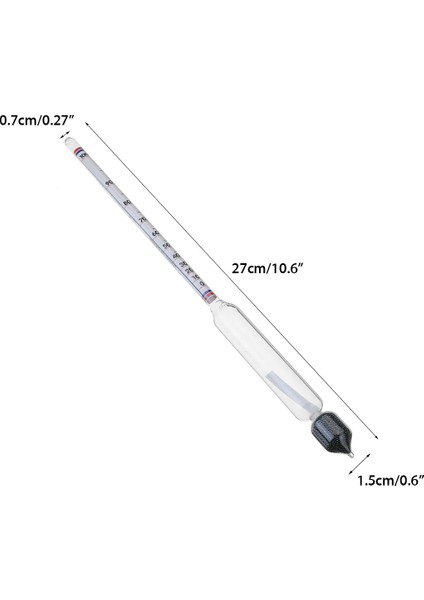 Dansimetre 0-100 derece arası Alkolmetre Alkol Ölçer Cam thr237