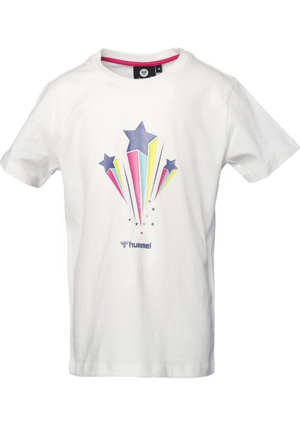 911495-9003 Bisiklet Yaka Regular Fit Baskılı Beyaz Kız Çocuk T-Shirt