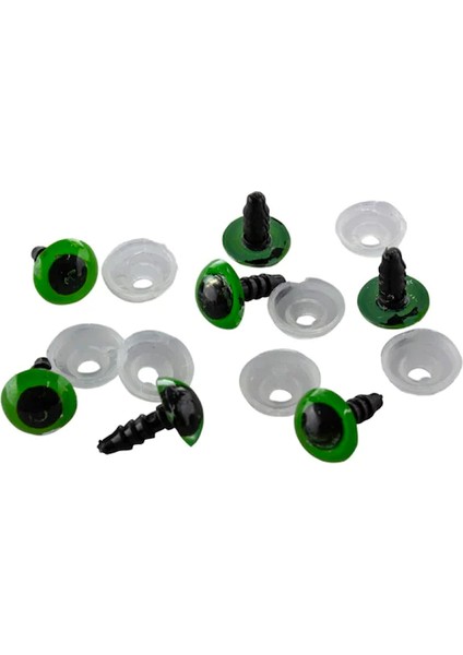 50 Çift 10 mm Yeşil Amigurumi Kilitli Göz