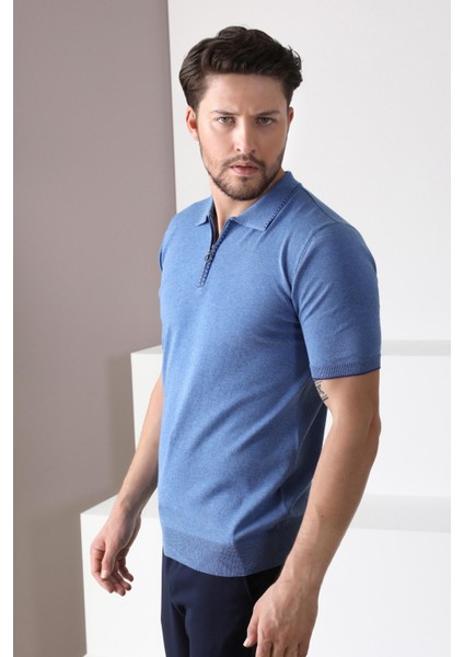A.havacı Polo Yaka Fermuarlı Erkek Pamuk Triko T-Shirt modelleri