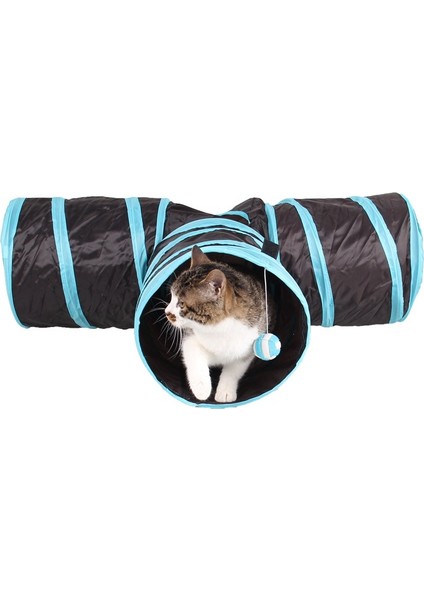 3 Kanal Katlanır Kedi Köpek Oyuncak Çadırı
