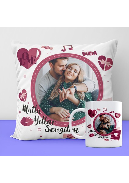 Kişiye Özel Baskılı Yeni Yıl Yastık Ve Kupa Seti-8