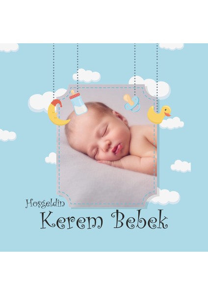 Kişiye Özel Resimli Hoşgeldin Bebek Yastık