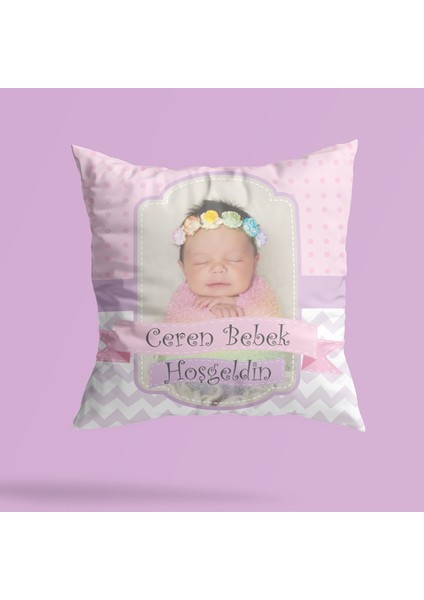 Kişiye Özel Resimli Hoşgeldin Bebek Yastık
