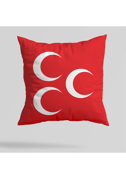 Üç Hilal Kırmızı Baskılı Yastık