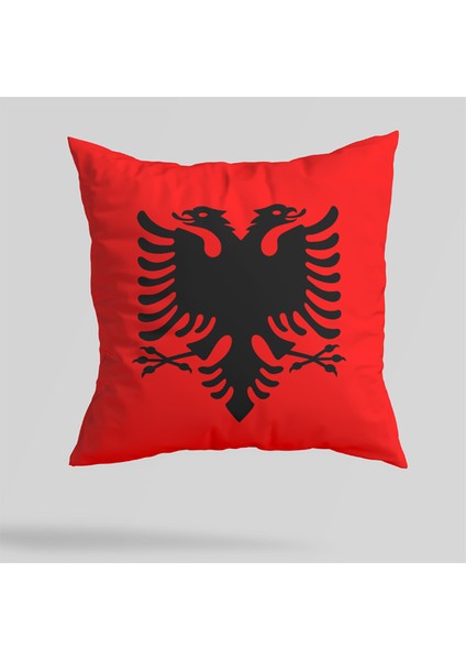 Arnavutluk Bayrağı Baskılı Yastık