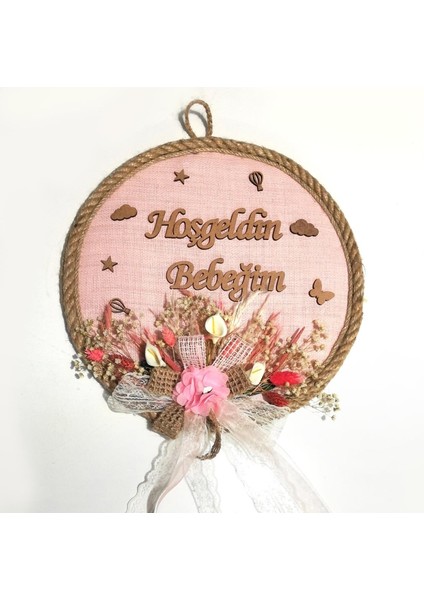 Kız Bebek Kapı Süsü, Hastane Kapı Süsü, Duvar Süsü (1 Adet) Pembe - 36101