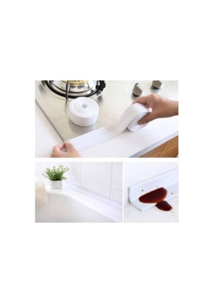 Auracar Banyo Küvet Mutfak Lavabo Su Sızdırmaz Bant Su Geçirmez Beyaz Kenar Bandı 3.2m