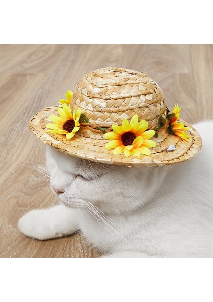 Çiçekli Hasır Şapka