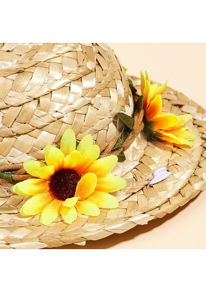 Çiçekli Hasır Şapka modelleri