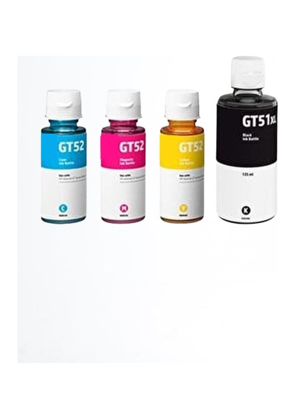 Hp GT53XL -52 Uyumlu 4 Renk Mürekkep Kartuşu Seti (4 Adet) Smart Tank 500-515-530-519