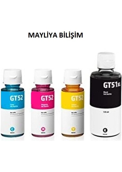Hp Uyumlu Hp GT51XL -52 4 Renk Mürekkep Kartuşu Seti (4 Adet) Smart Tank 500-515-530-519 8681986579241 fiyatları