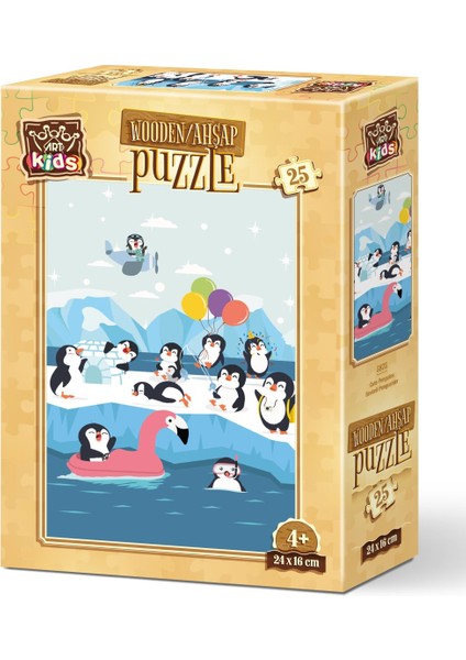 Art Puzzle Art Kids Sevimli Penguenler 25 Parça Ahşap Puzzle