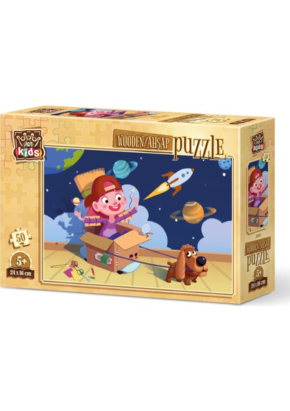 Art Kids Minik Astronot 50 Parça Ahşap Puzzle