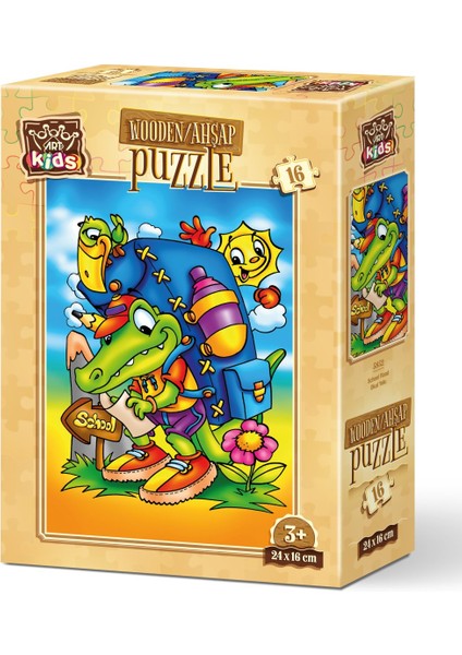 Art Kids Okul Yolu 16 Parça Ahşap Puzzle