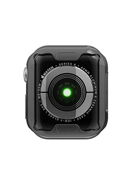 Apple Watch Uyumlu Siyah Yumuşak Silikon Önü Kapalı 38 mm 360 Tam Koruma Siyah