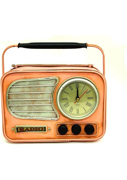 Dekoratif Metal Radyo Saat Masa Saati Vintage Ev Ofis Hediyelik