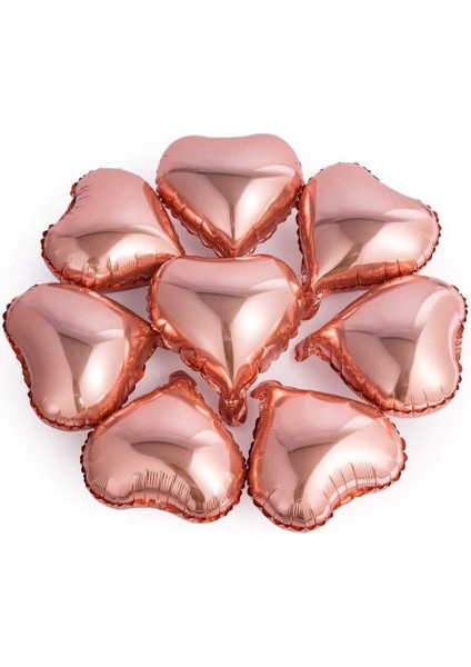Rose Gold Kalp Mini Shape Folyo Balon 5 Adet