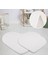 Modern Dekoratif Halı Jel Kaymaz Taban Peluş Puffy Kalp Model Beyaz Paspas Takımı 70X100 CM-70X60 cm 1