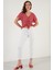 Çiçek Desenli Önü Büzgülü V Yaka Crop Bluz Bayan Bluz 5864486Y4 3