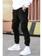 Siyah Kargo Cep Jogger Pantolon 5647 1