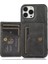 Apple iPhone 13 Pro Için Kart Bölmeli Dahili Manyetik Metal Levhalı Pu Deri Pc + Tpu Hibrit Kılıf - Siyah (Yurt Dışından) 1