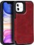 Apple iPhone 11 6.1 Inç Için Deri Kaplamalı Tpu Telefon Kapak Kılıf - Kırmızı (Yurt Dışından) 2
