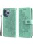 Apple iPhone 13 Pro Için Ayarlanabilir Standlı Çiçek Baskılı Askılı Deri Kılıf - Yeşil (Yurt Dışından) 1