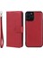 Apple iPhone 12 Için Düşme Önleyici Manyetik Ayrılabilir 2'si 1 Arada Cüzdan Tasarımlı Deri Kılıf - Kırmızı (Yurt Dışından) 1