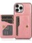 Apple iPhone 13 Pro Için Kart Bölmeli Dahili Manyetik Metal Levhalı Pu Deri Pc + Tpu Hibrit Kılıf - Gül Altın (Yurt Dışından) 1