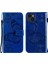 Apple iPhone 13 Mini Için Kelebek Desenli Kayışlı Deri Koruyucu Kılıf - Mavi (Yurt Dışından) 1