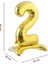 2 Rakam Ayaklı Folyo Balon, 65 cm - Altın 2