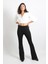 Kadın Siyah Pantolon Ispanyol Paça Likralı Pantolon 1
