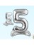 5 Rakam Ayaklı Folyo Balon, 65 cm - Gümüş 1