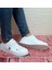 Franco Beyaz Sneaker Düz Taban Unisex Rahat Spor Ayakkabı 3