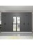 Kale 8 Kapaklı 2 Aynalı 4 Çekmeceli Dolap ve Yüklük Beyaz Antrasit 210 cm 2