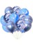 Mavi Renk Konfetili Mermer Desenli Balon Set 1