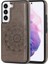 Çizilmeye Dayanıklı Pu Deri Kaplamalı Tpu Telefon Kılıfı Baskılı Mandala Çiçek Telefon Kılıf Galaxy S22 Ultra - Gri (Yurt Dışından) 1