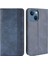 iPhone 13 Mini 5.4 Inç Uyumlu Retro Mat Pu Deri Cüzdan Telefon Kılıfı - Mavi (Yurt Dışından) 1