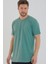 Su Yeşili Basic Erkek Bisiklet Yaka Long Fit Eteği Biyeli T-Shirt 1