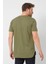 Haki Basic Erkek Bisiklet Yaka Long Fit Eteği Biyeli T-Shirt 2