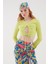 Büzgülü Crop Bluz Açık Yeşil 2