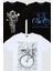 Bisikletli Astronot, Benim Bisikletim Siyah, Yarış Bisikleti Yazılar Beyaz Erkek 3'lü Eko Paket T-Shirt 1