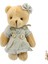 Peluş Kıyafetli Ayıcık Anahtarlık, 12,5 x 8,5 cm - Kız Model 3