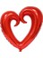 Kırmızı Kalp Ortası Boş Folyo Balon 1