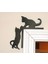 Evde Ucuz Kapı Köşeliği Kedi Lazer Kesim Ahşap Duvar Süsü - Duvar Dekoru ( 35X35 cm ) 1